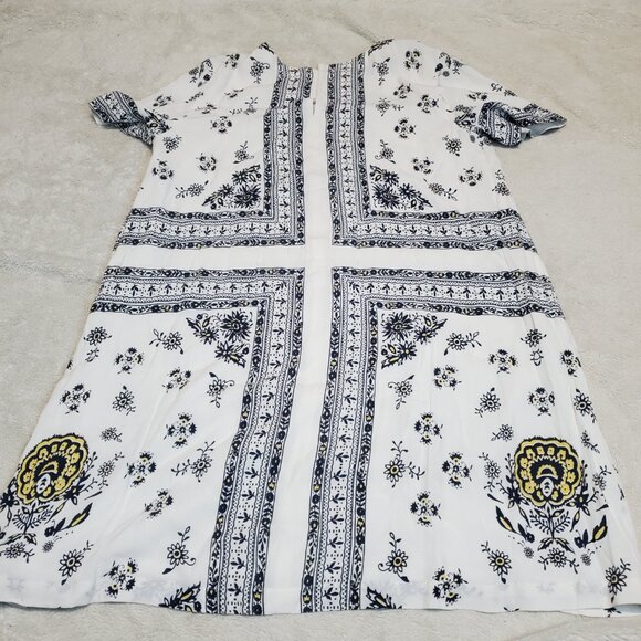 LOFT Black and Yellow Patterned Mini Dress - Picture 6 of 10